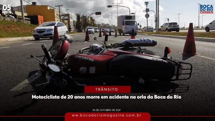 Motociclista de 20 anos morre em acidente na orla da Boca do Rio
