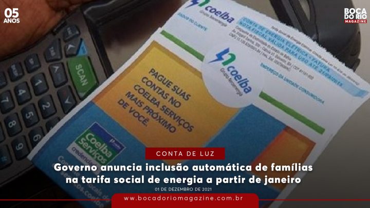 Governo anuncia inclusão automática de famílias na tarifa social de energia a partir de janeiro