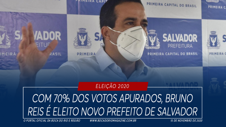 Com 70% dos votos apurados, Bruno Reis é eleito novo prefeito de Salvador