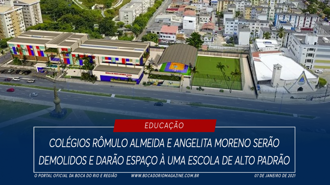 Colégios Rômulo Almeida e Angelita Moreno serão demolidos e darão espaço à uma escola de alto padrão