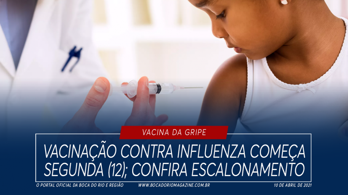 Vacinação contra influenza começa nesta segunda (12); confira escalonamento