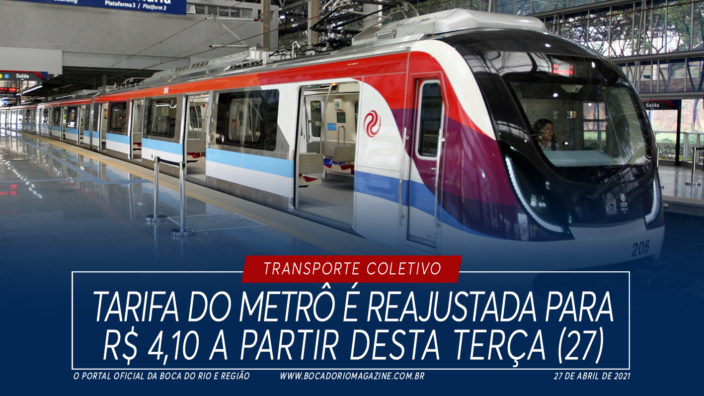 Valor Metro Rj Tarifa do metrô é reajustada para R$ 4,10 a partir desta terça (27 ...