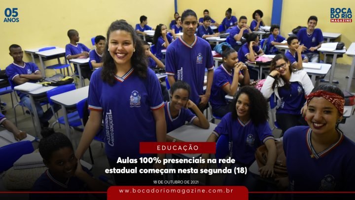 Aulas 100% presenciais na rede estadual começam nesta segunda (18)