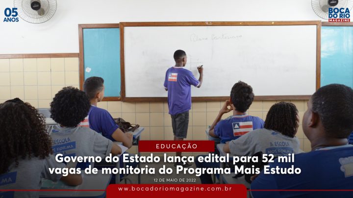 Governo do Estado lança edital para 52 mil vagas de monitoria do Programa Mais Estudo