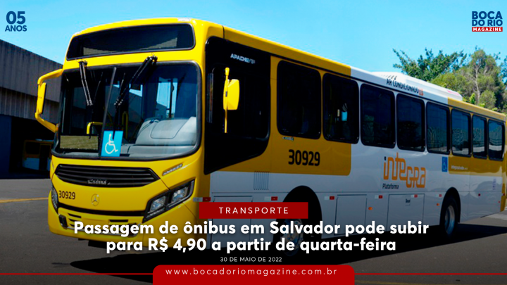 Passagem de ônibus em Salvador pode subir para R$ 4,90 a partir de quarta-feira