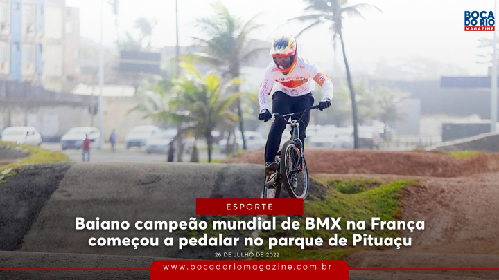 Baiano campeão mundial de BMX na França começou a pedalar no parque de Pituaçu