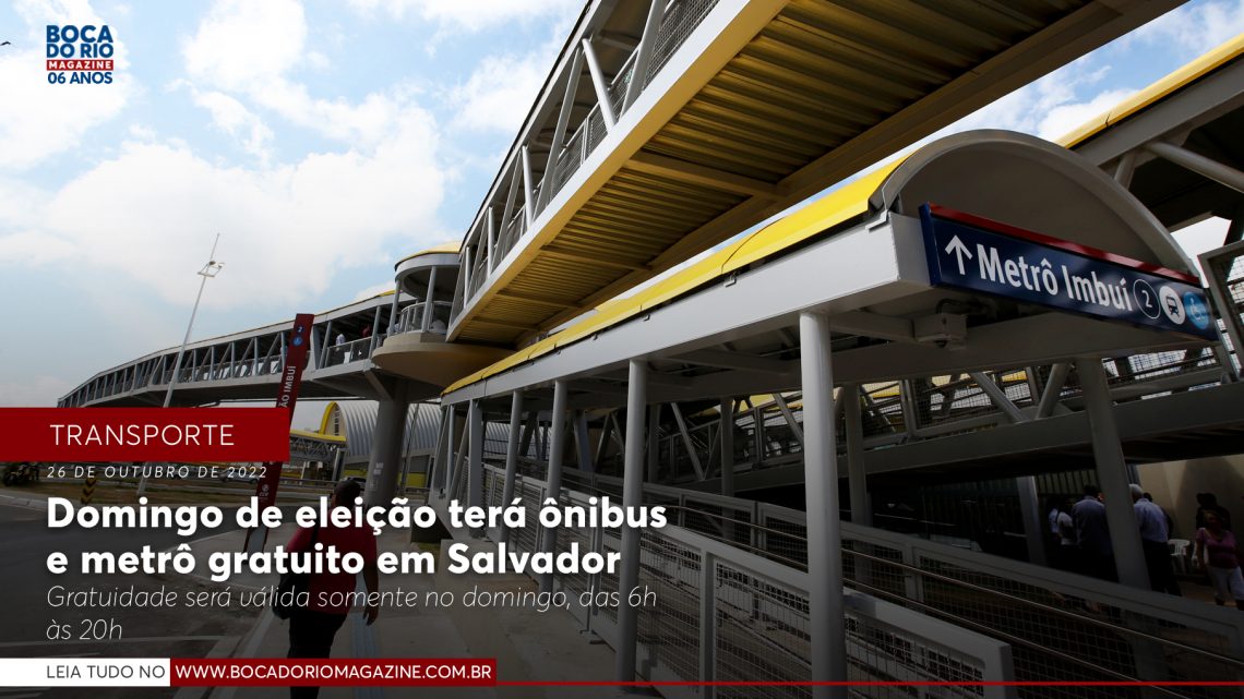 Domingo de eleição terá ônibus e metrô gratuito em Salvador