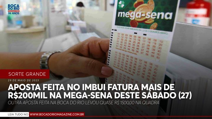 Aposta feita no Imbui fatura mais de R$ 200mil na Mega-Sena deste sábado (27)