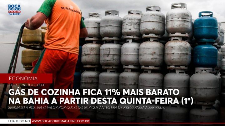 Gás de cozinha fica 11% mais barato na Bahia a partir desta quinta-feira (1º)