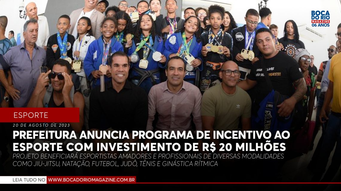 Prefeitura anuncia programa de incentivo ao esporte com investimento de R$ 20 milhões