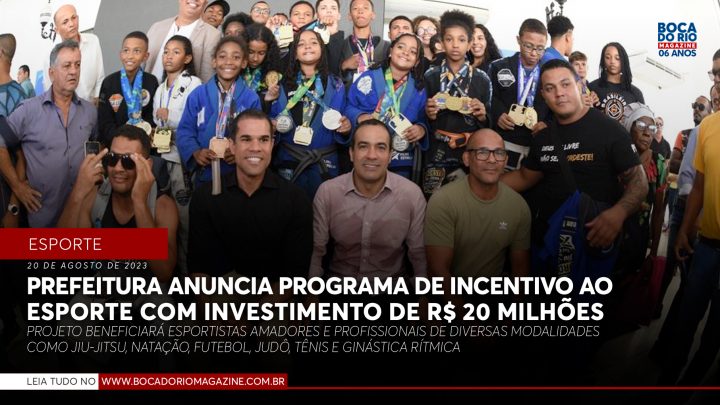 Prefeitura anuncia programa de incentivo ao esporte com investimento de R$ 20 milhões