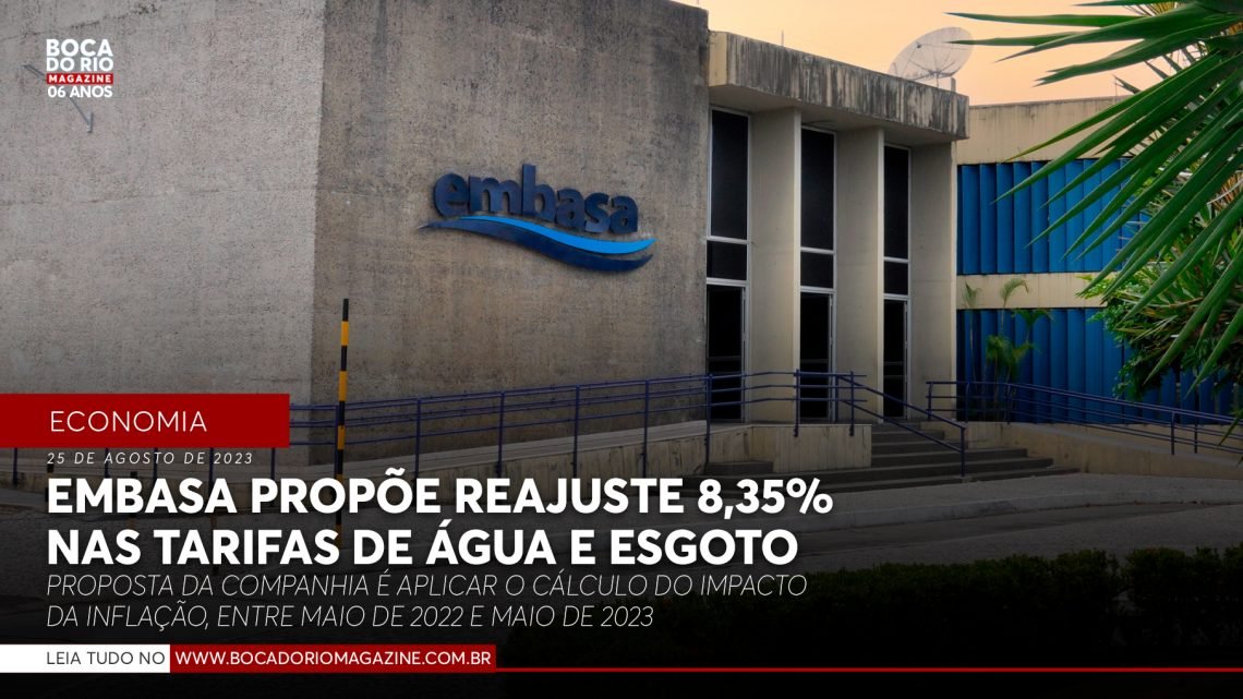 Embasa propõe reajuste 8,35% nas tarifas de água e esgoto