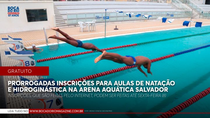 Prorrogadas as inscrições para aulas de natação e hidroginástica na Arena Aquática Salvador