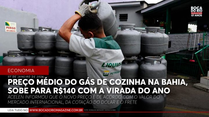 Preço médio do gás de cozinha na Bahia, sobe para R$140 com a virada do ano