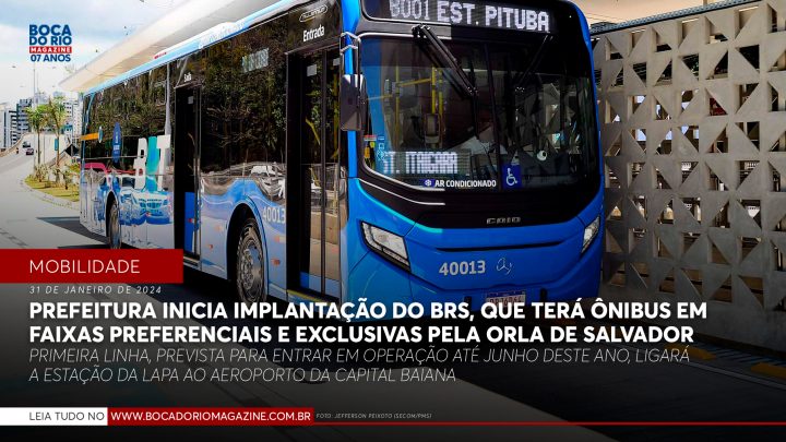 Prefeitura inicia implantação do BRS, que terá ônibus em faixas preferenciais e exclusivas pela orla de Salvador