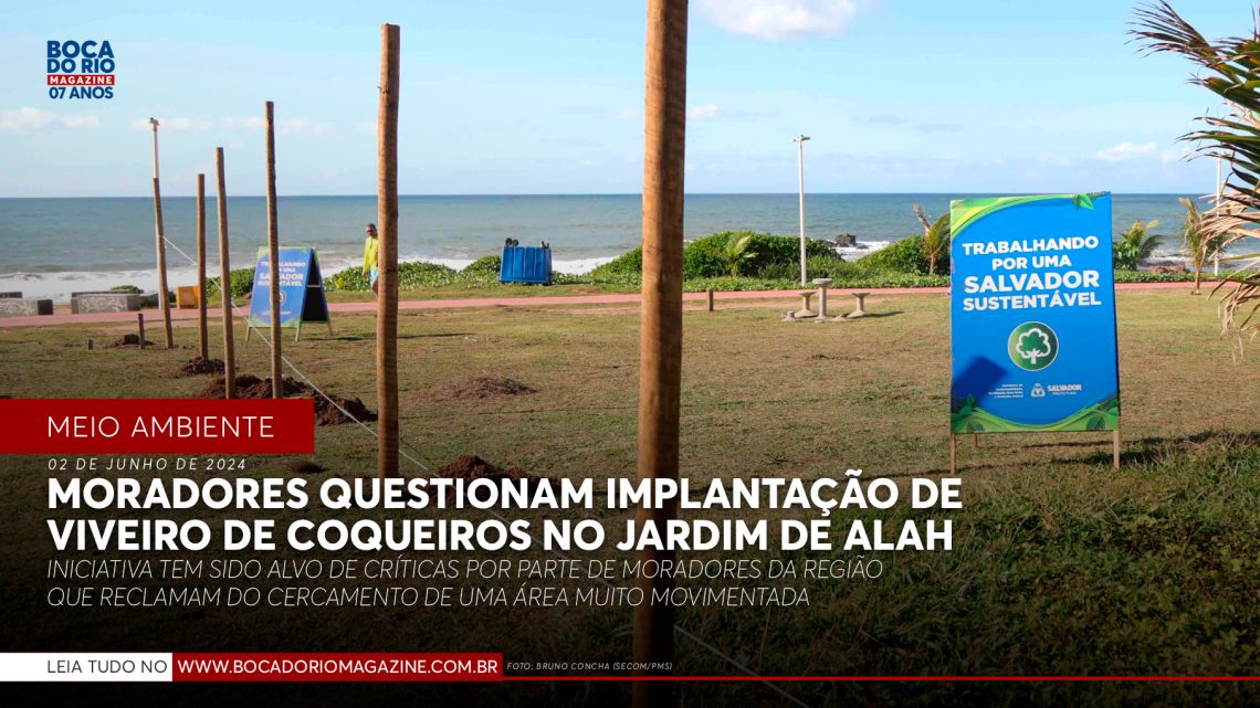 Moradores questionam implantação de viveiro de coqueiros no Jardim de Alah