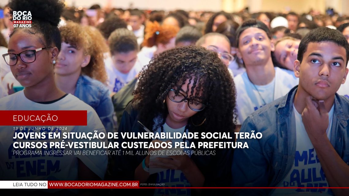 Jovens em situação de vulnerabilidade social terão cursos pré-vestibular custeados pela Prefeitura