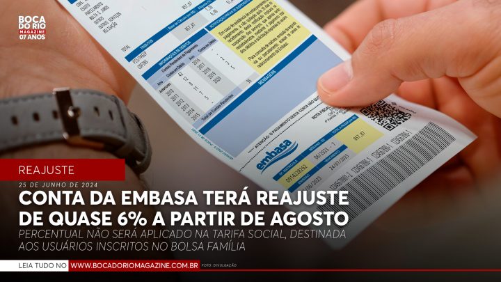 Conta da Embasa terá reajuste de 5,8% a partir de agosto