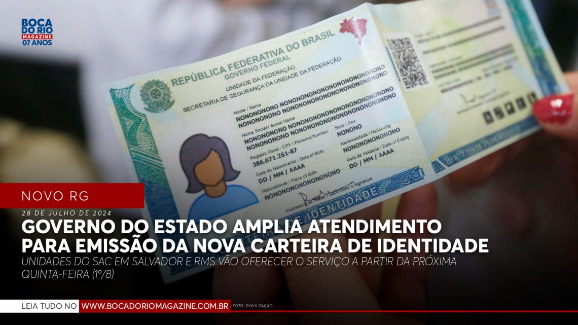 Governo do Estado amplia atendimento para emissão da nova carteira de identidade