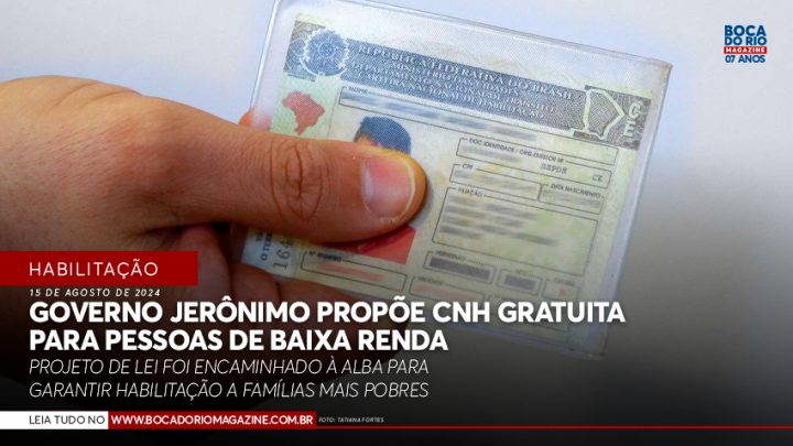 Governo Jerônimo propõe CNH gratuita para pessoas de baixa renda