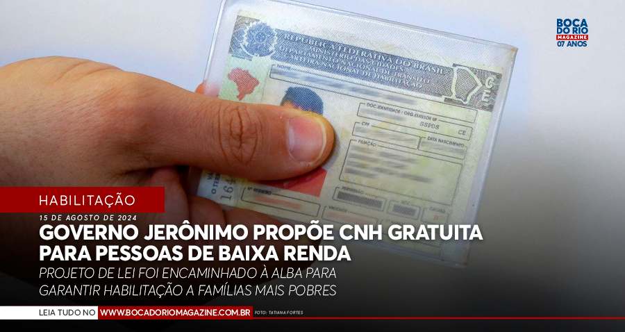 Governo Jerônimo propõe CNH gratuita para pessoas de baixa renda