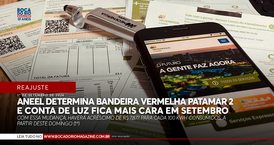 Aneel determina bandeira vermelha patamar 2 e conta de luz fica mais cara em setembro