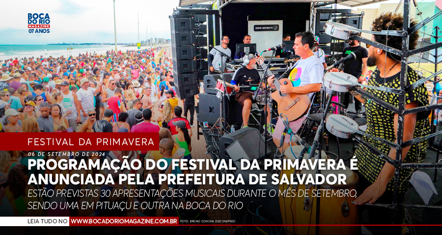 Programação do Festival da Primavera é anunciada pela Prefeitura de Salvador