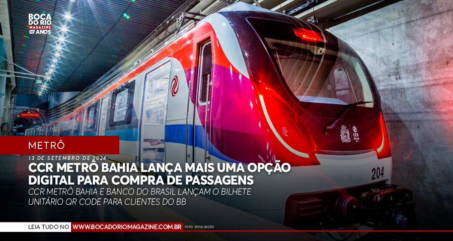 CCR Metrô Bahia lança mais uma opção digital para compra de passagens