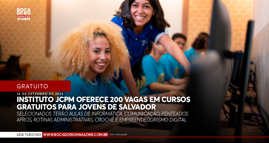 Instituto JCPM oferece 200 vagas em cursos gratuitos para jovens de Salvador