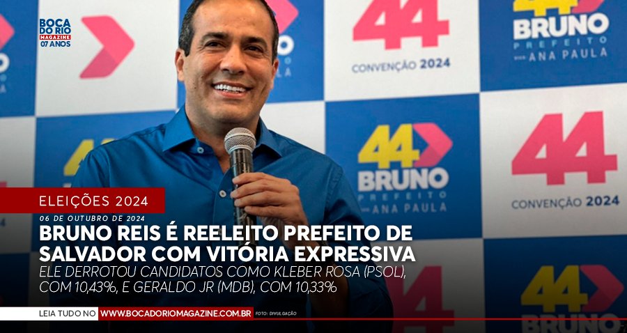 Bruno Reis é reeleito prefeito de Salvador com vitória expressiva Bruno Reis é reeleito prefeito de Salvador com vitória expressiva