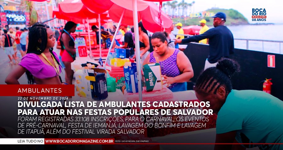 Prefeitura divulga lista de ambulantes cadastrados para atuar nas festas populares de Salvador