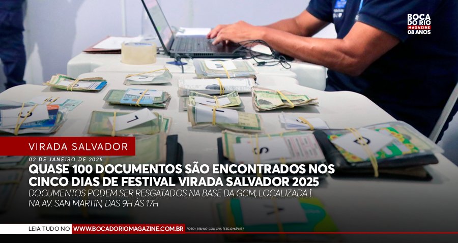 Quase 100 documentos são encontrados nos cinco dias de Festival Virada Salvador 2025