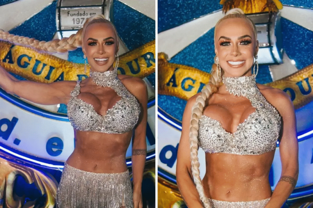 Rainha de bateria da Águia de Ouro, Renata Spallicci afirma estar mais leve para o desfile no Carnaval de São Paulo 2026 após superar um câncer de intestino.