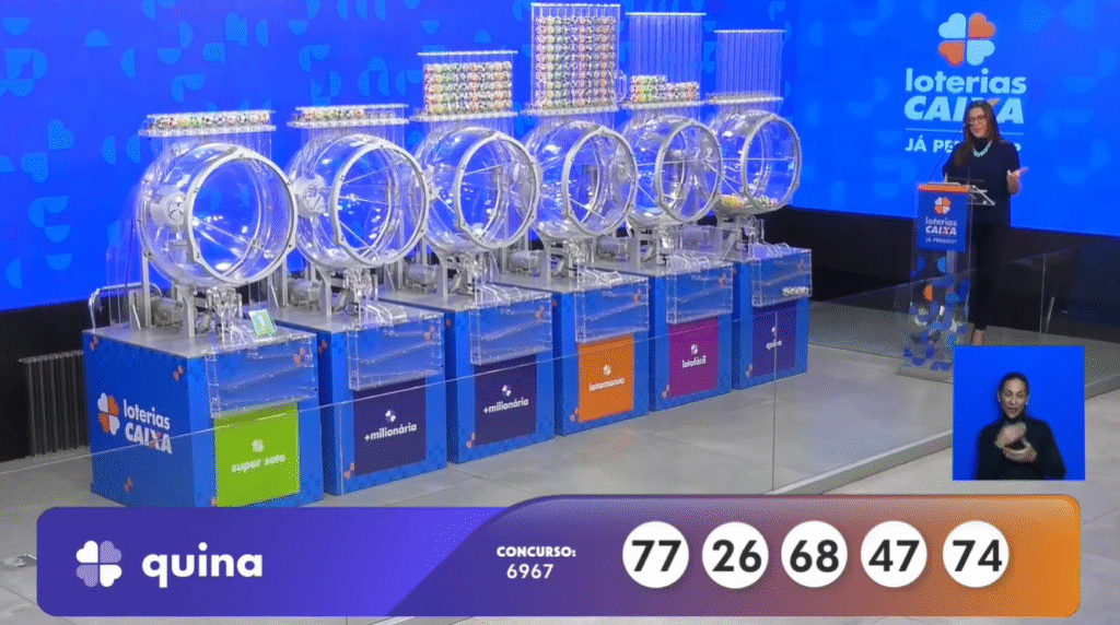 Confira o resultado da Quina 6967. Veja os números sorteados hoje, saiba como resgatar seu prêmio e as regras para o próximo concurso.