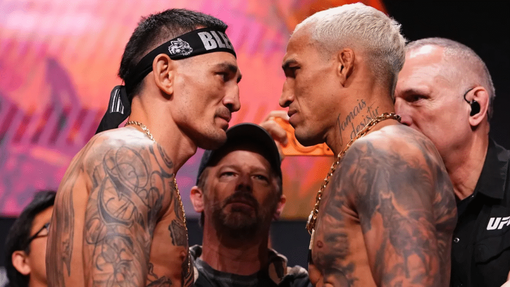 Veja onde assistir Charles do Bronx x Max Holloway ao vivo no UFC 326. Confira o card completo e horário das lutas deste sábado (07).