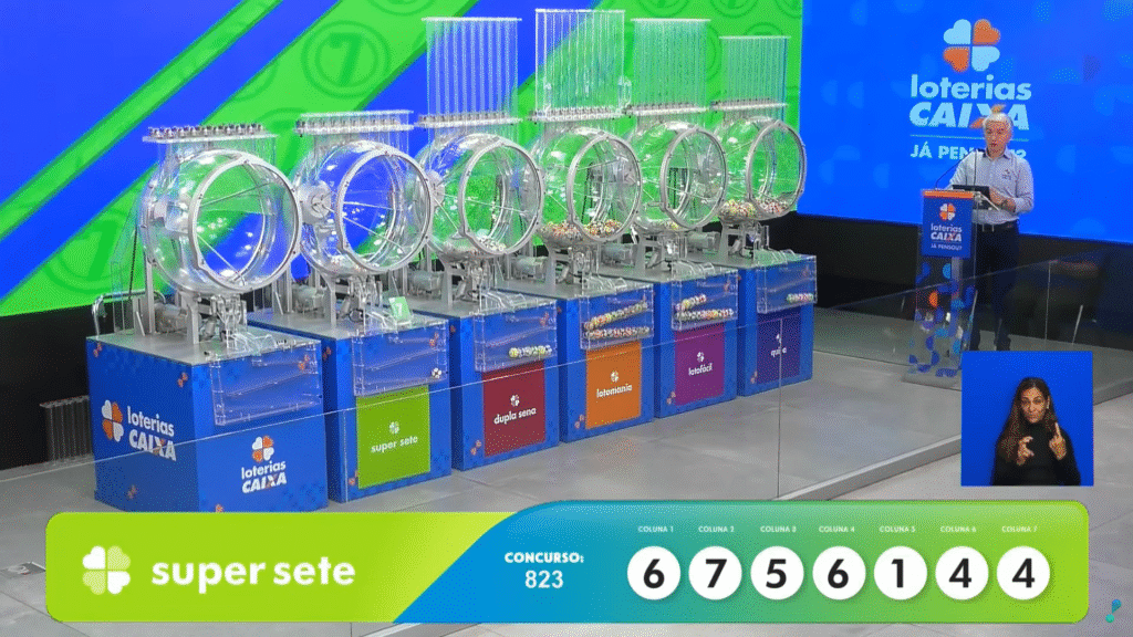 Confira o resultado da Super Sete 823. Veja os números das sete colunas sorteados nesta segunda-feira (16).