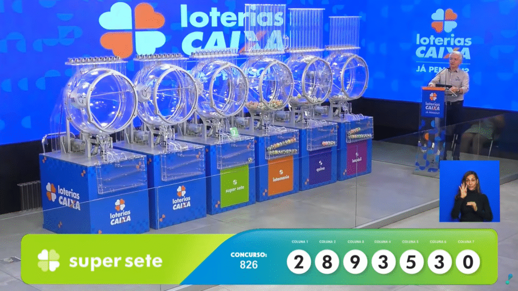 Super Sete 826: confira os números sorteados nesta segunda (23). Veja o resultado e como resgatar o prêmio.