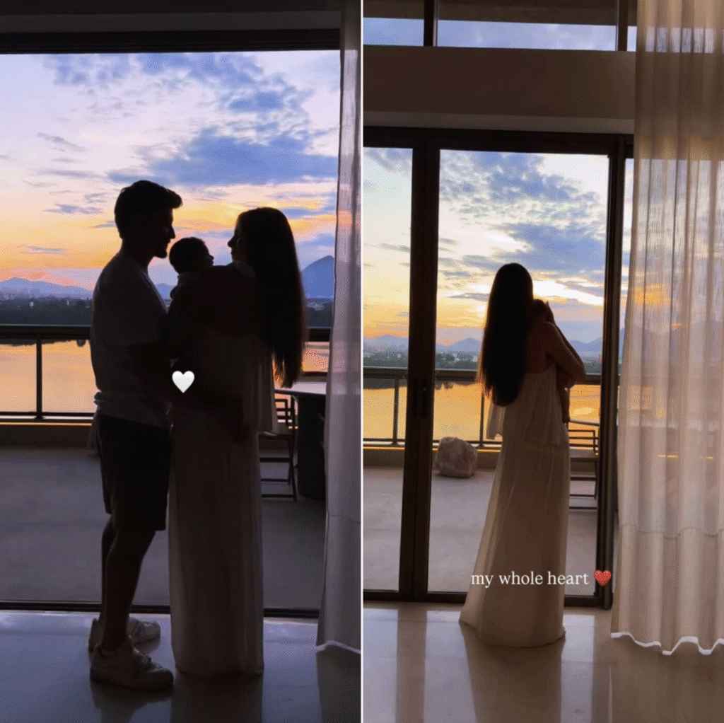 Camila Queiroz celebra a primeira Páscoa da filha Clara com Klebber Toledo. Veja a foto emocionante da família.