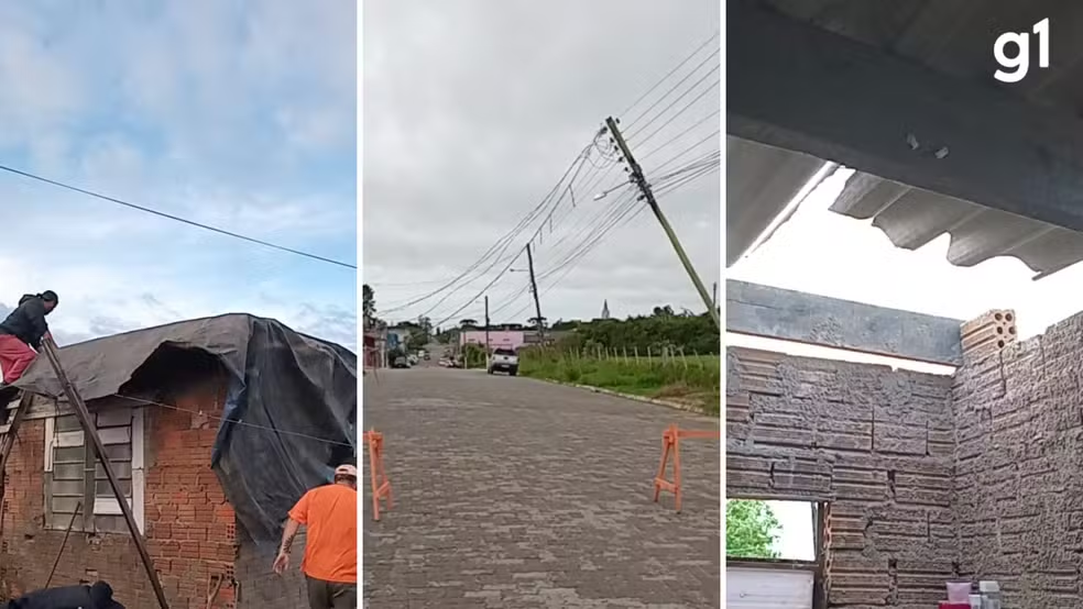 Alerta na Região Sul: vento forte causa estragos e interdita vias