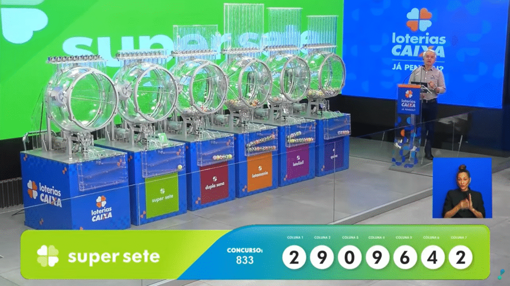Super Sete 833: confira os números sorteados nas sete colunas nesta sexta (10). Veja como resgatar R$ 5,5 milhões.