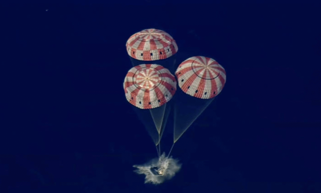 Missão Artemis II concluída: Cápsula Orion pousa no mar com astronautas após recorde na Lua nesta sexta (10).