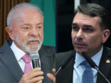 O presidente Lula e o senador Flávio Bolsonaro: disputa acirrada (Fabio Rodrigues-Pozzebom/Agência Brasil/Carlos Moura/Agência Senado/Divulgação)