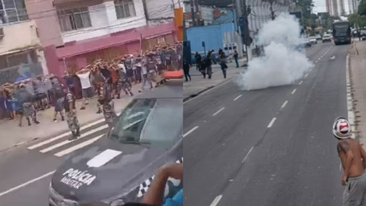 Remo x Vasco: briga de organizadas termina com 100 detenções e pânico nas ruas