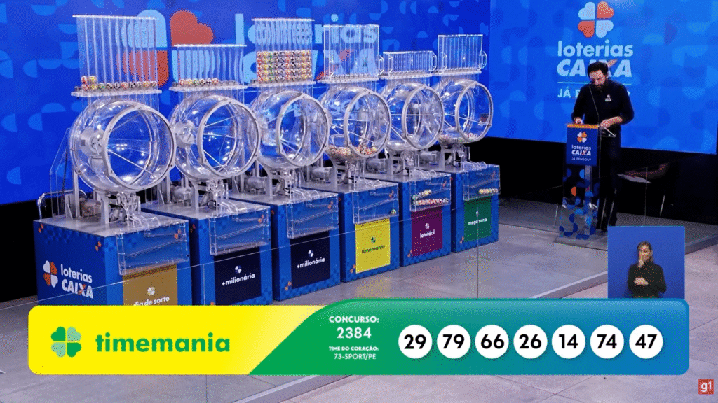 Timemania 2384: confira os números sorteados nesta sábado (25). Veja as dezenas e saiba como resgatar o prêmio de R$ 21,5 milhões.