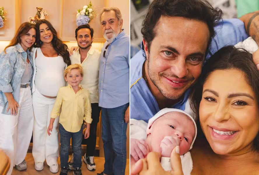 Sula Miranda: confira os detalhes da aparição rara da cantora com Thammy Miranda e Andressa na maternidade após o parto de Vicente.