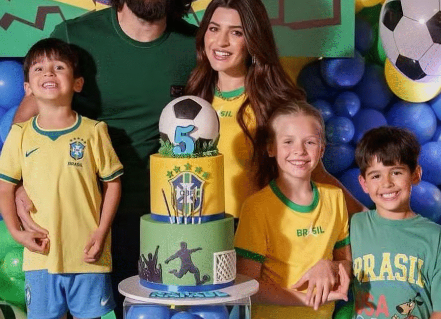 Filho do goleiro Alisson ganha festa de aniversário temática da Seleção Brasileira
