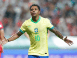 Rodrygo em ação pela Seleção Brasileira - Foto: Rafael Ribeiro/CBF