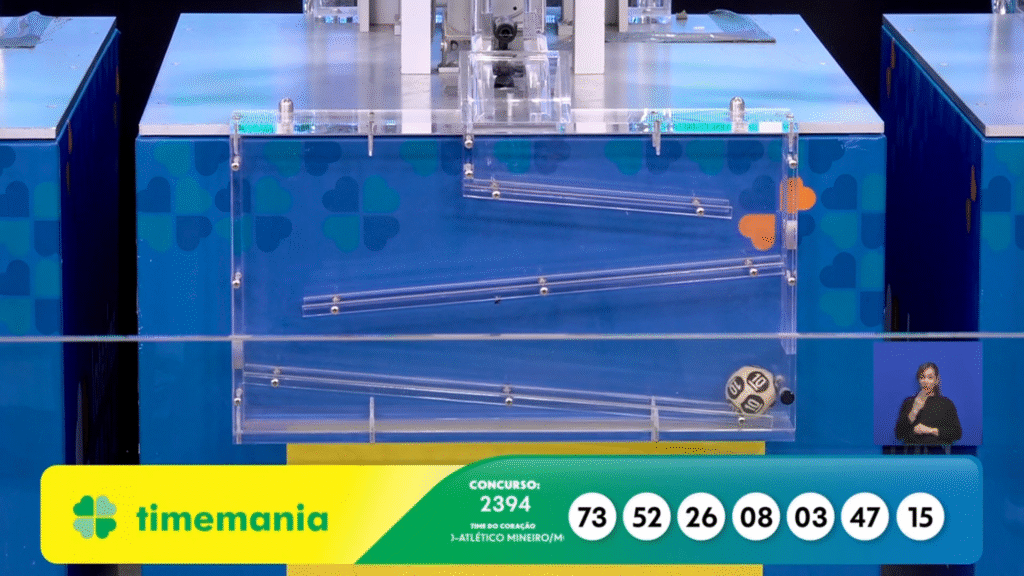 Timemania 2394 de quinta-feira (21). Acompanhe a divulgação dos números sorteados e veja como receber o prêmio estimado em R$ 28 milhões.