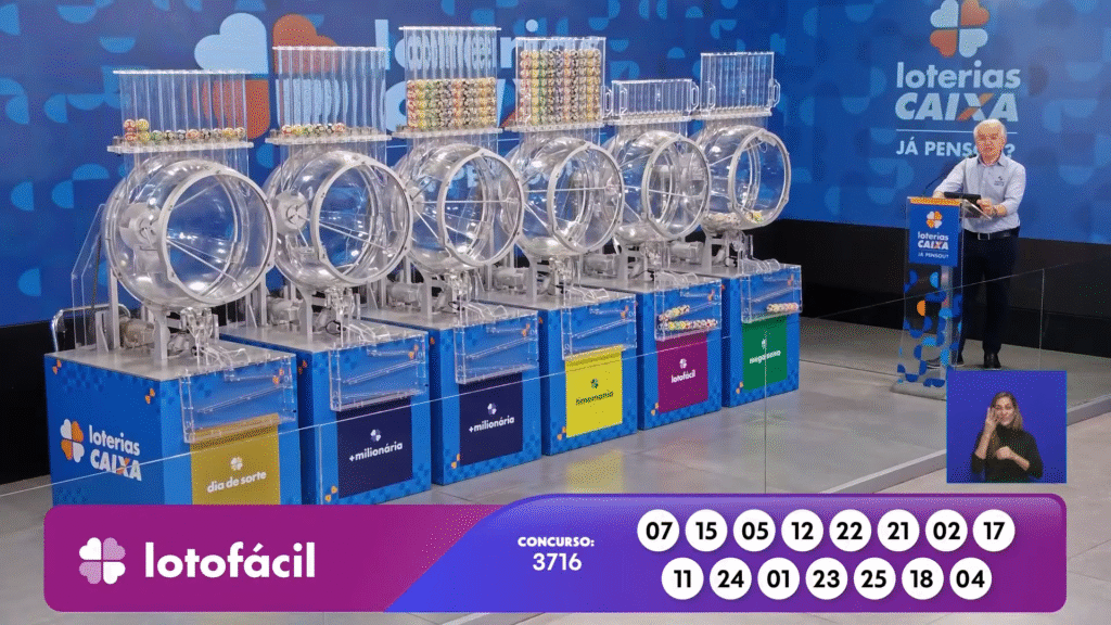 Confira as dezenas da Lotofácil 3716 sorteadas neste sábado (20). Veja como resgatar o prêmio estimado em R$ 2 milhões.