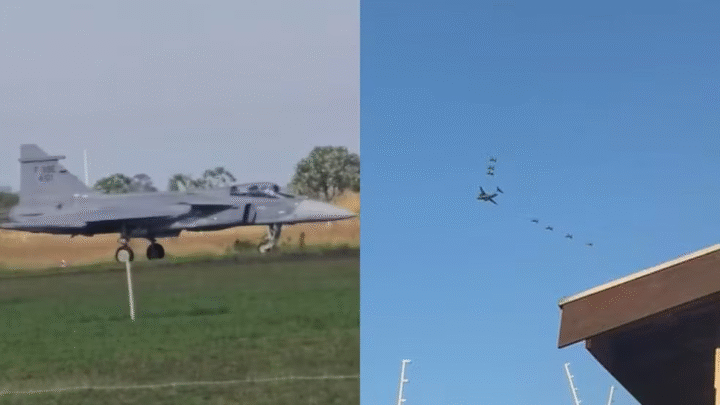 Avião militar supersônico e cargueiro da FAB cruzam o céu e intrigam moradores
